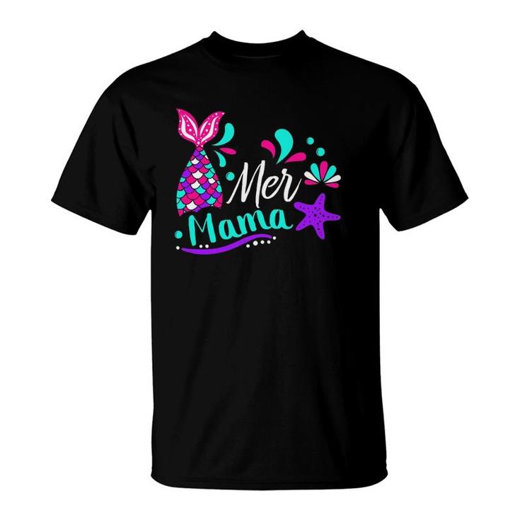 Womens Mer Mama Funny Cute Mermaid For Moms Mother's Day  T-Shirt