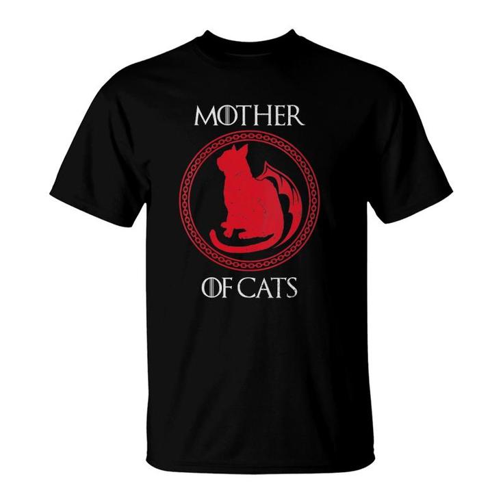 Womens Mother Of Cats Kitten Funny Mama Mom My Animal Pet Lover V-Neck T-Shirt