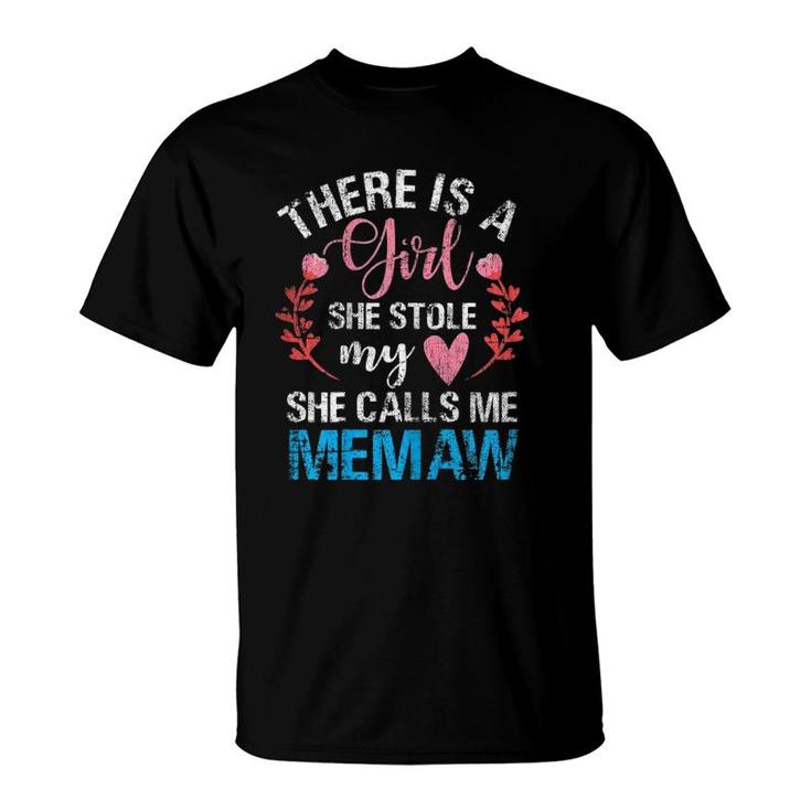 Womens Mother's Day Girl She Calls Me Memaw Grandma T-Shirt