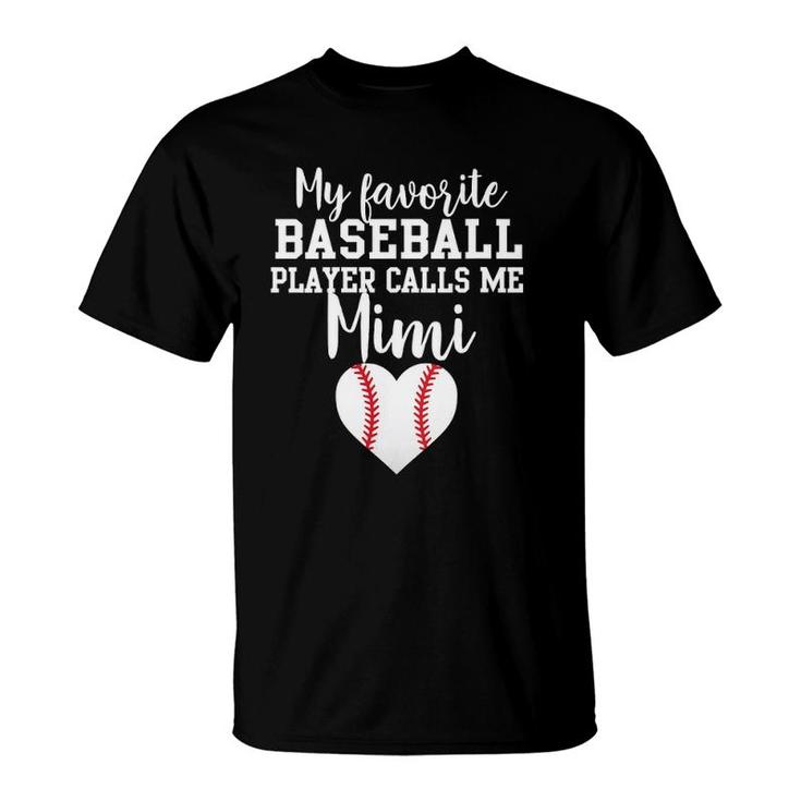 Womens My Favorite Baseball Player Calls Me Mimi  T-Shirt