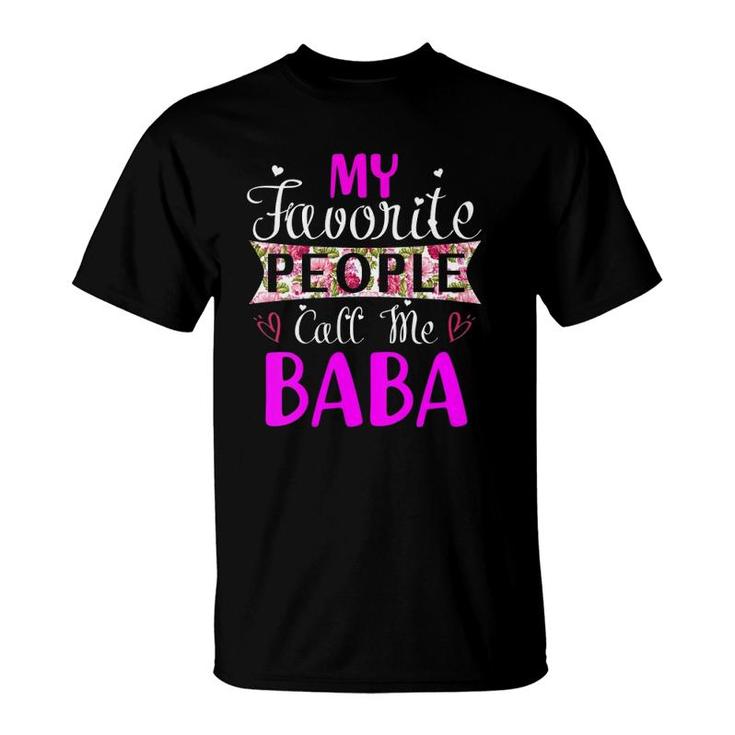 Womens My Favorite People Call Me Baba Tee For Mothers Women V-Neck T-Shirt