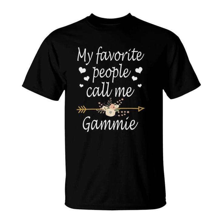 Womens My Favorite People Call Me Gammie Mother's Day Gift V-Neck T-Shirt