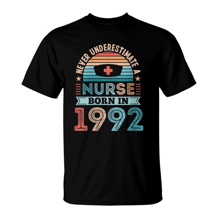 Womens Nurse Born In 1992 30Th Birthday Nursing Rn Gift  T-Shirt