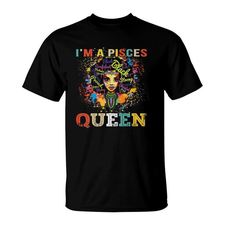 Womens Pisces Birthday S For Women February March Queen Gifts V-Neck T-Shirt
