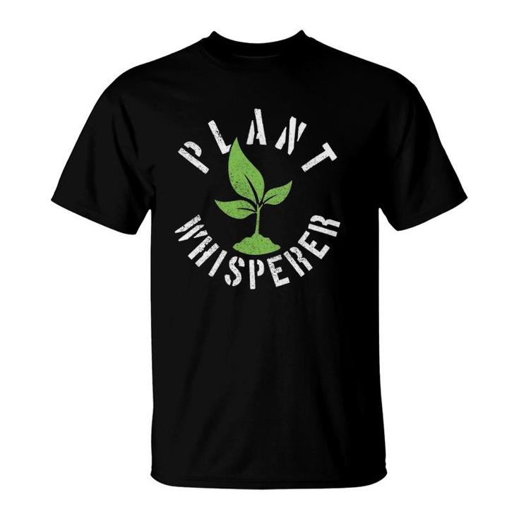 Womens Plant Whisperer Gardening Funny Vegetable Gardener Gift V-Neck T-Shirt