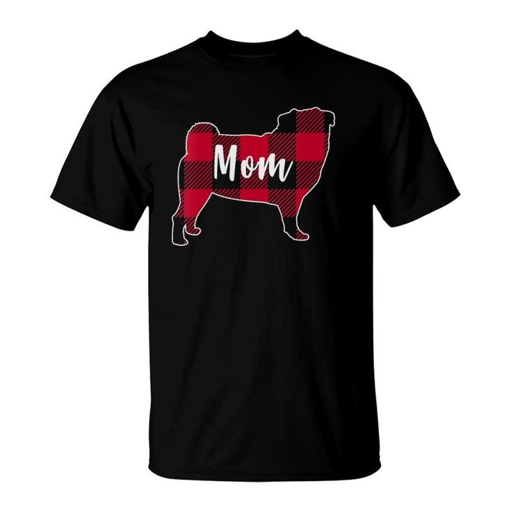 Womens Pug Mom Pug Christmas T-Shirt