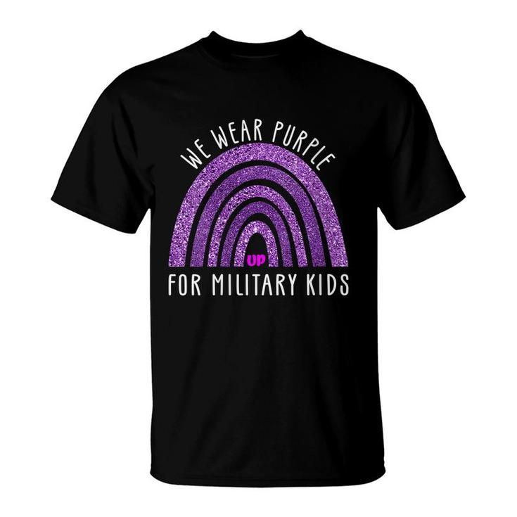 Womens Purple Up For Military Kids - Month Of The Military Child  T-Shirt