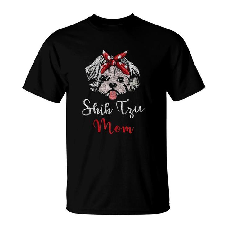 Womens Shih Tzu Mom Tee Mama Mother Dogs Pet Lover Mother's Day T-Shirt