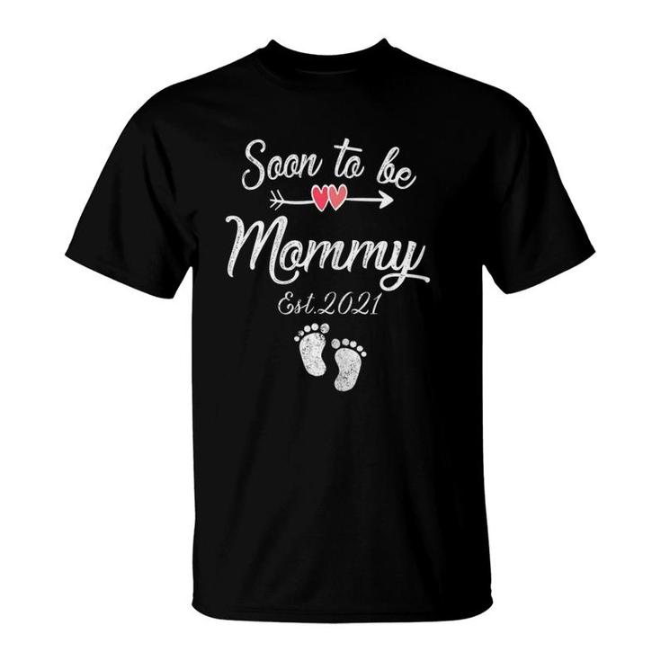Womens Soon To Be Mommy Mother's Day For Mom Pregnancy Babyfoot T-Shirt
