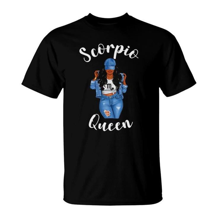 Womens Streetwise Scorpio Queen Black Womens Zodiac Birthday Cool T-Shirt