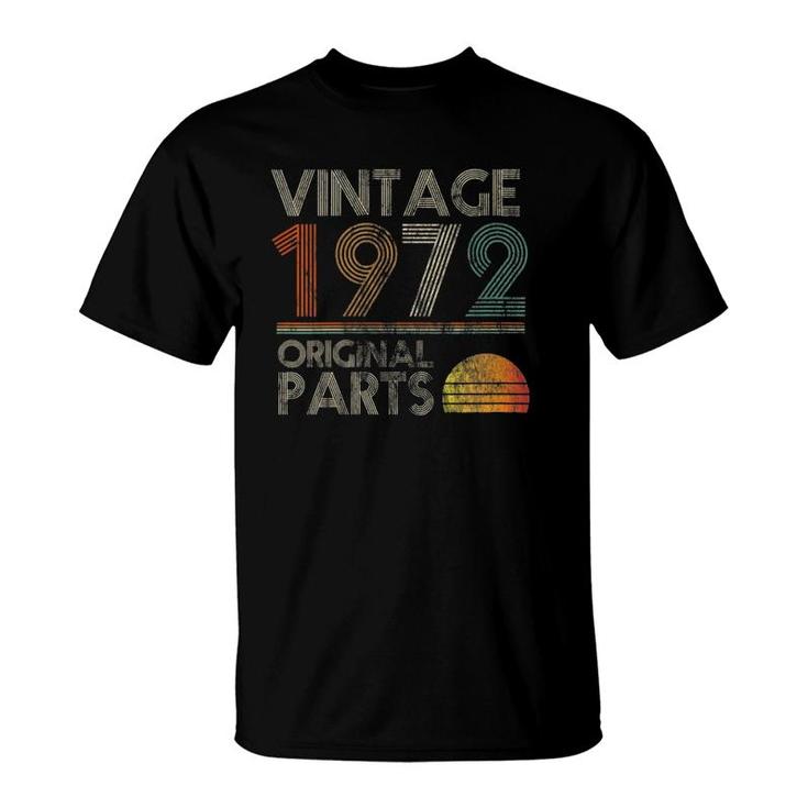 Womens Vintage Original Parts Birthday 1972 49Th Retro Style V-Neck T-Shirt