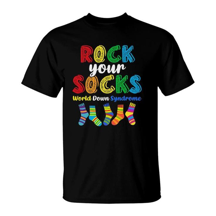World Down Syndrome Rock Your Socks Awareness Ds Month T-Shirt