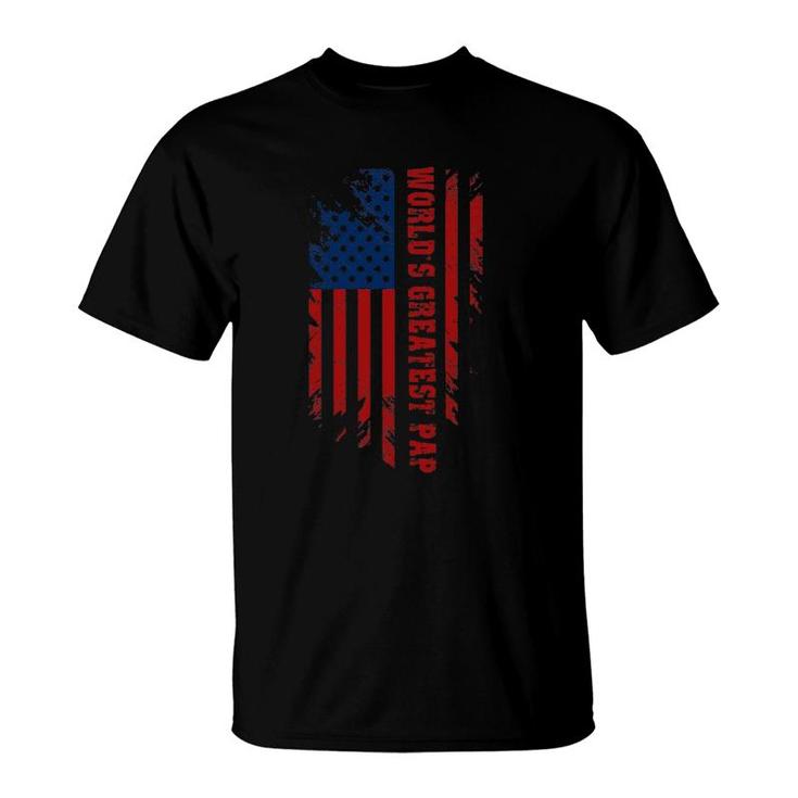 World's Greatest Pap American Flag Men Father's Day Gift T-Shirt