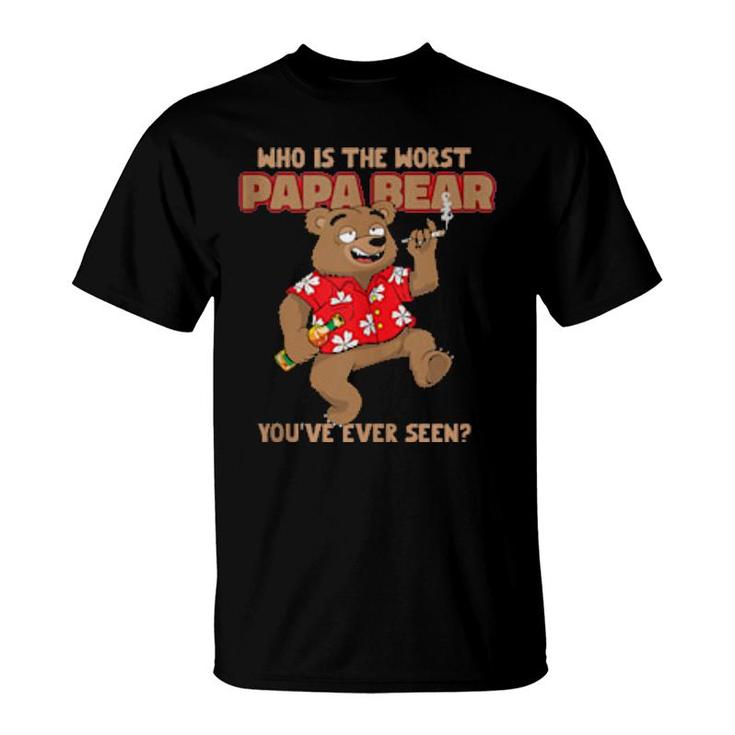 Worst Papa Bear Dad Joke Fathers Day Grandpa  T-Shirt