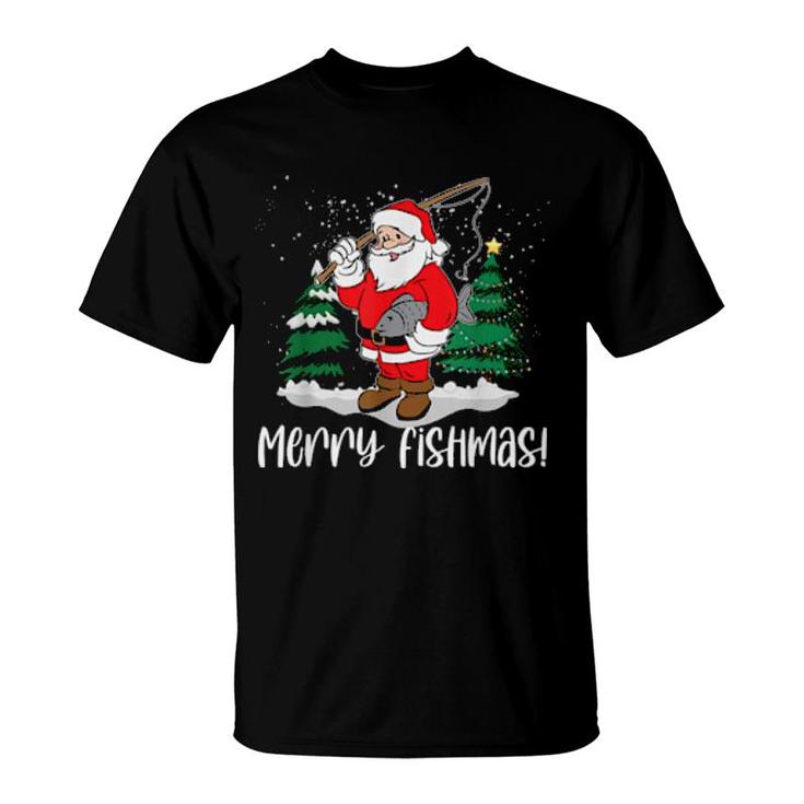 Xx2n Merry Fishmas Santa Christmas Merry Xmas Fishing  T-Shirt