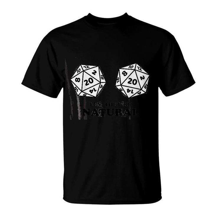 Yes They Are Natural D20 Dice Funny Retro Rpg Gamer Women T-Shirt