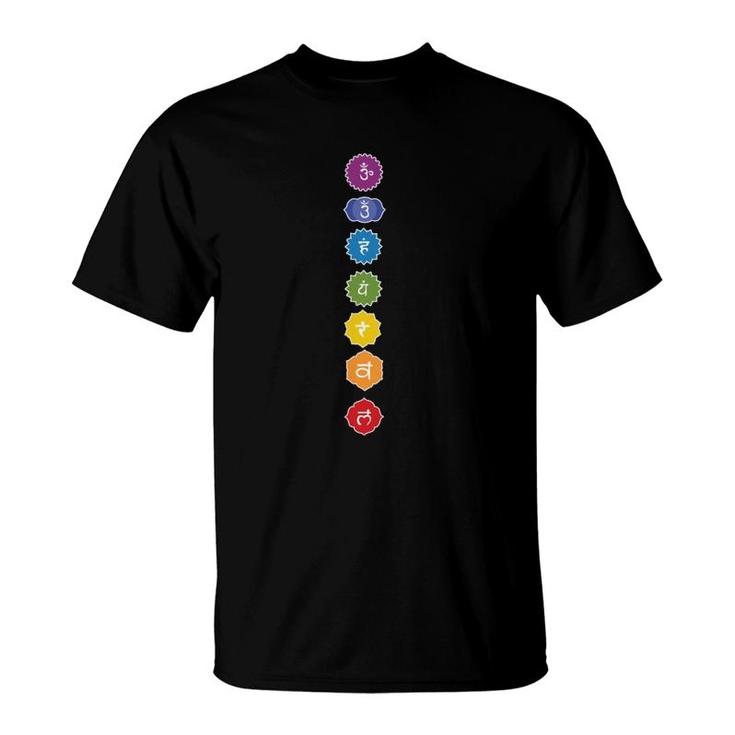 Yoga Chakra Graphic Lotus Zen Hippie 7 Chakras T-Shirt