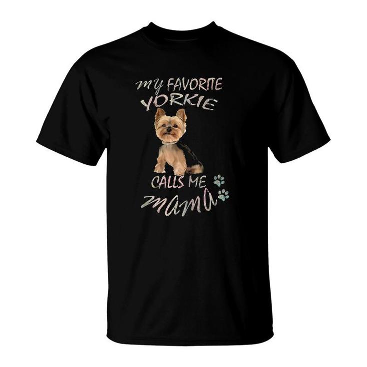 Yorkie Gifts Yorkshire Mama Terrier Paw Prints Cute Yorkie T-Shirt