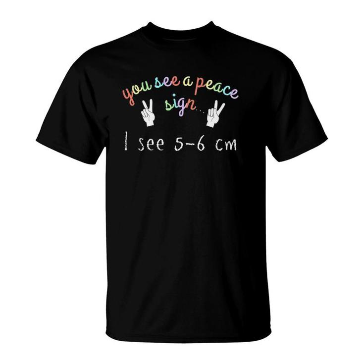 You See A Peace Sign Cnm Midwife Labor Nurse -Rainbow Gift T-Shirt