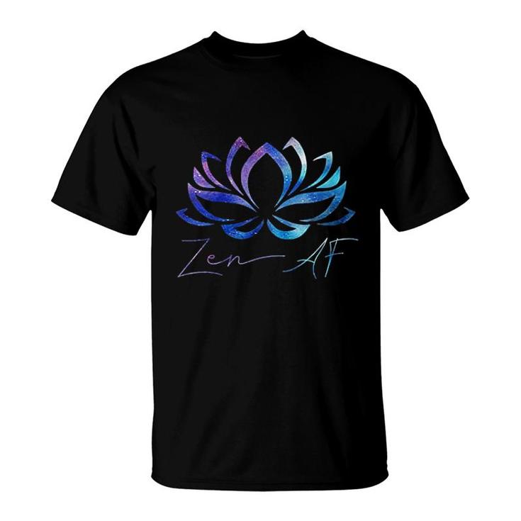Zen Af Lotus Flower Funny Gift Yoga T-Shirt