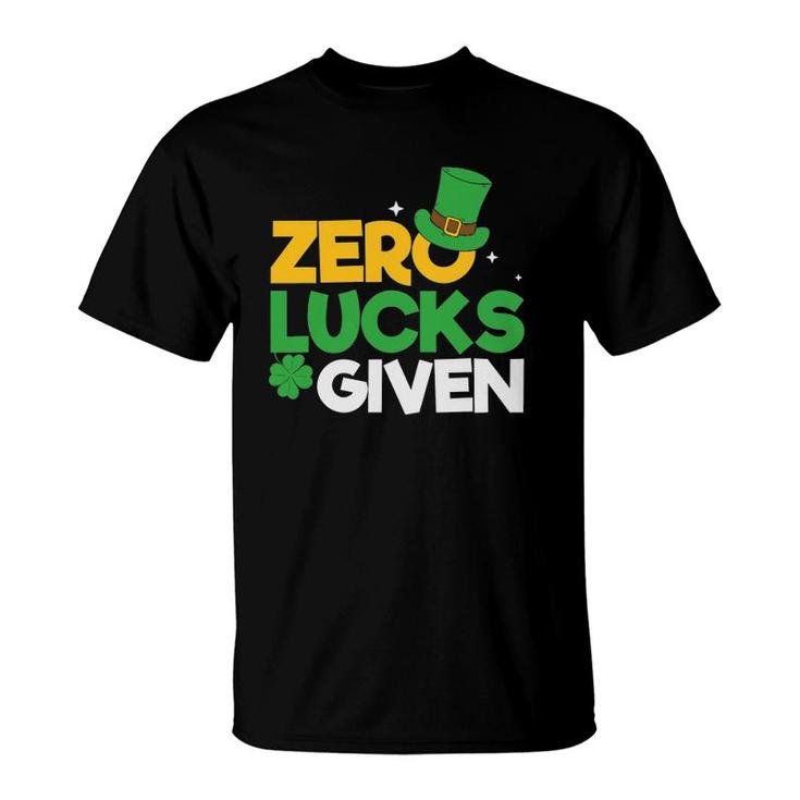 Zero Lucks Given Irish Sayings Adults Saint Patrick's Day T-Shirt