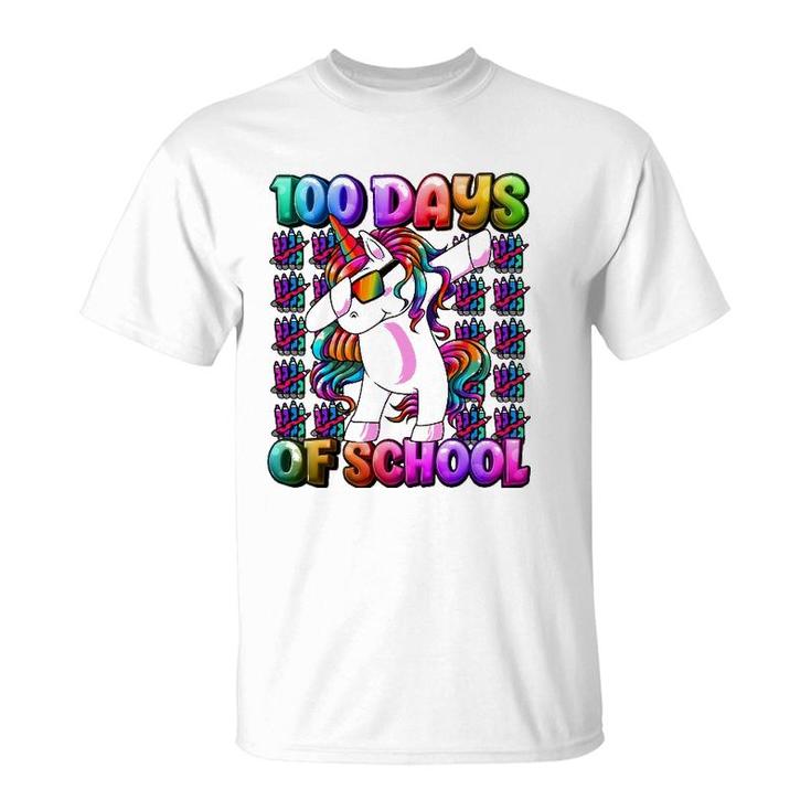 100 Days Of School Unicorn 100 Days Smarter 100Th Day T-Shirt