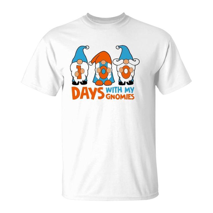 100 Days With My Gnomies Funny 100 Days Of School T-Shirt