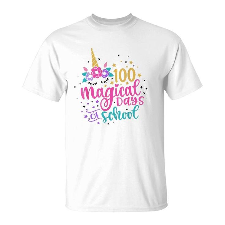 100 Magical Days Of School Unicorn Gift Teacher Student T-Shirt