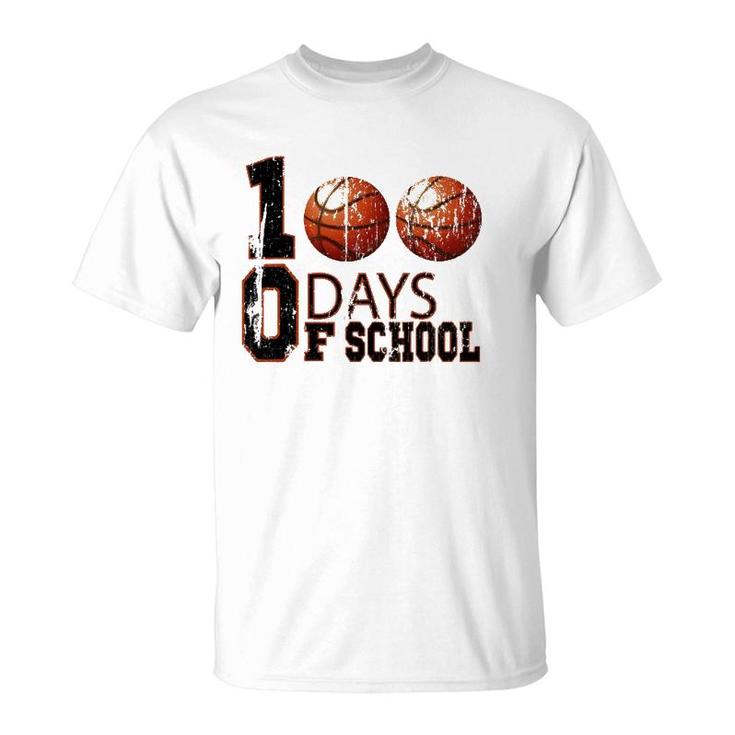 100Th Day Student Boy Girl 100 Days Of School Basketball T-Shirt