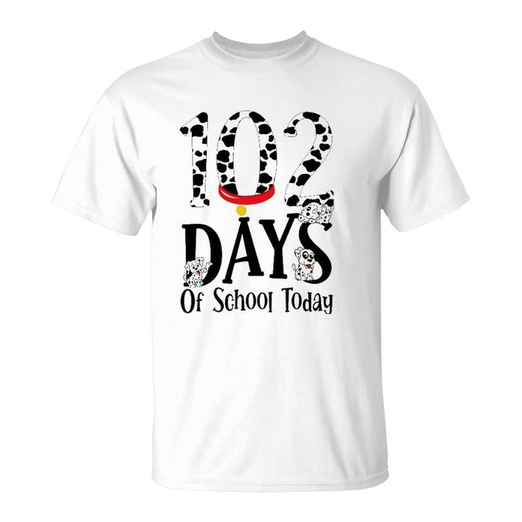 102 Days Of School Today Dalmatian Dog Boys Girls Kids T-Shirt