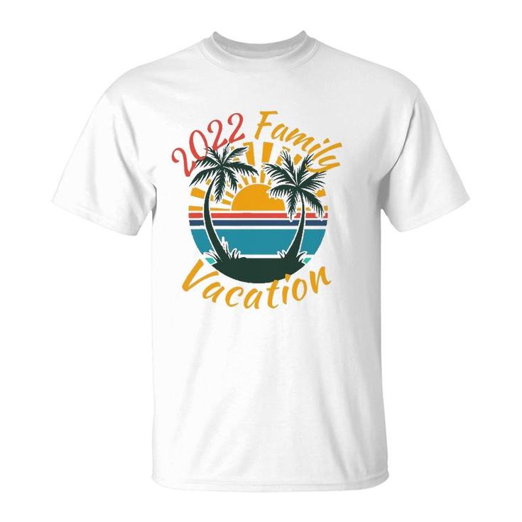 2022 Family Vacation Beach Sunset Summer Palm Trees T-Shirt