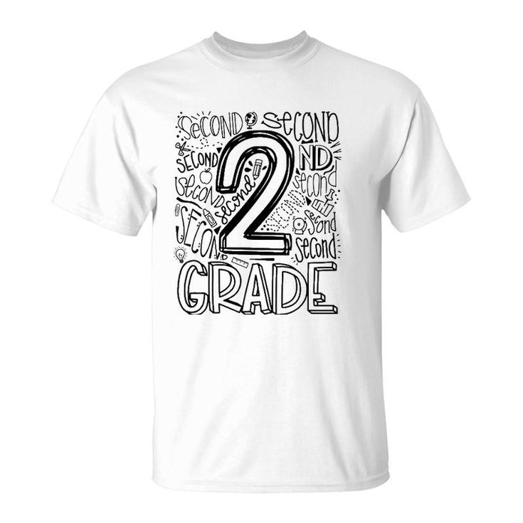 2Nd Grade Typography Team Second Grade Back To School Gift T-Shirt