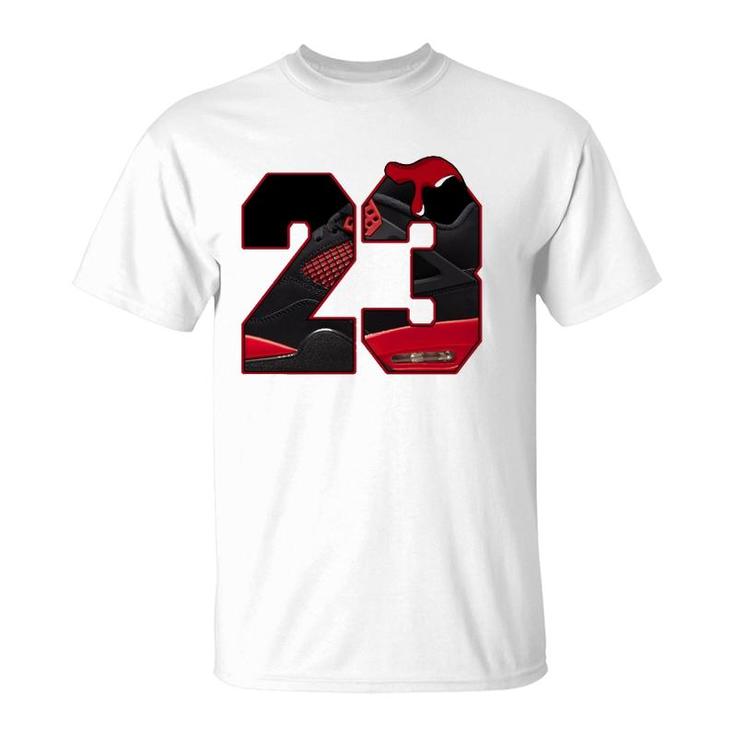 4 Red Thunder To Matching Number 23 Retro Red Thunder 4S Tee  T-Shirt