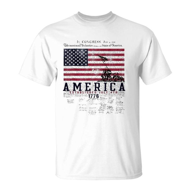 4Th Of July America Established July 4Th 1776 Ver2 T-Shirt