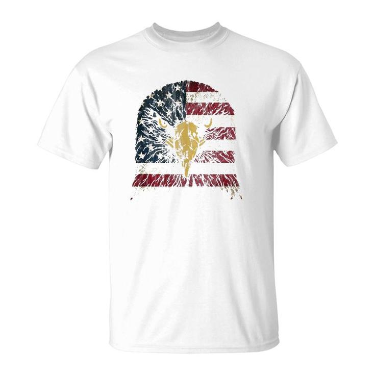 4Th Of July Bald Eaglekids Boys Men American Us Flag  T-Shirt