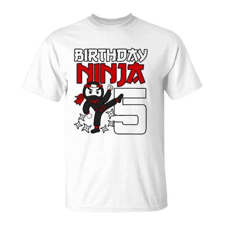 5 Years Old Birthday Party 5Th Ninja Japanese Shinobi Gift T-Shirt