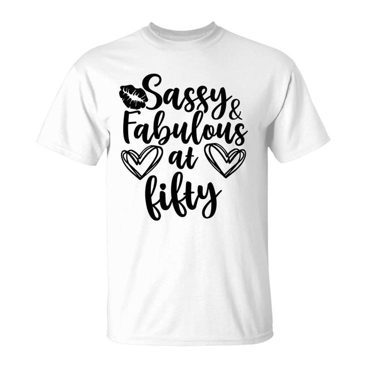 50Th Birthday Gift Awesome Sassy And Fabulous At Fifty T-Shirt
