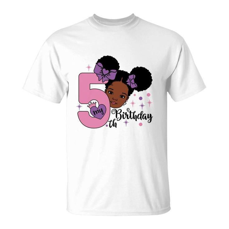 5Th Birthday It Is My 5Th Birthday Cute Girl Design T-Shirt