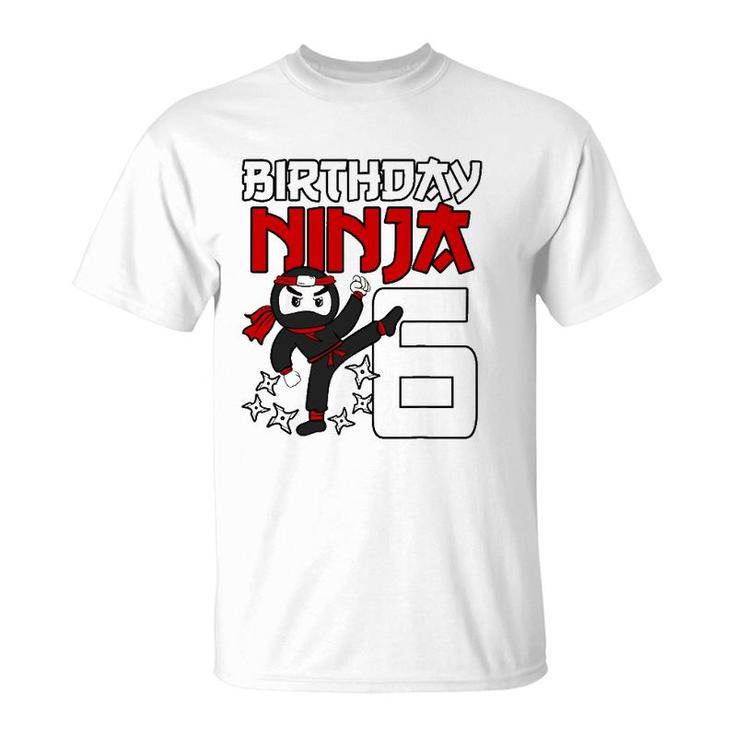 6 Years Old Birthday Party 6Th Ninja Japanese Shinobi Gift T-Shirt