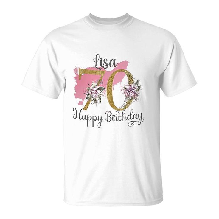 70th Birthday Gift For Mum Floral Design T-Shirt
