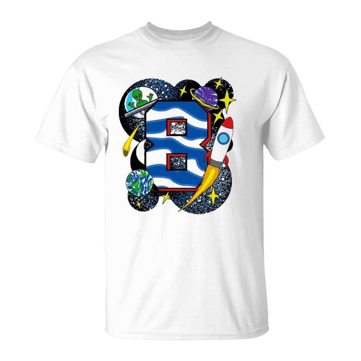 8Th Birthday Boy Space Themed Party For Kids Alien Birthday T-Shirt