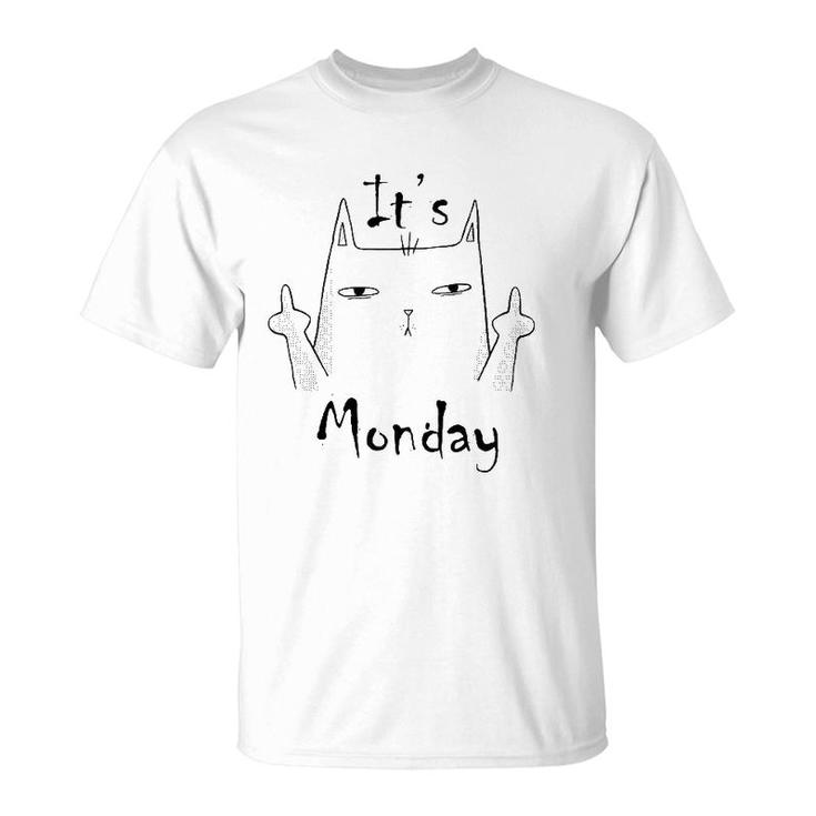 A Cat Giving Two Middle Fingers Because It's Monday T-Shirt