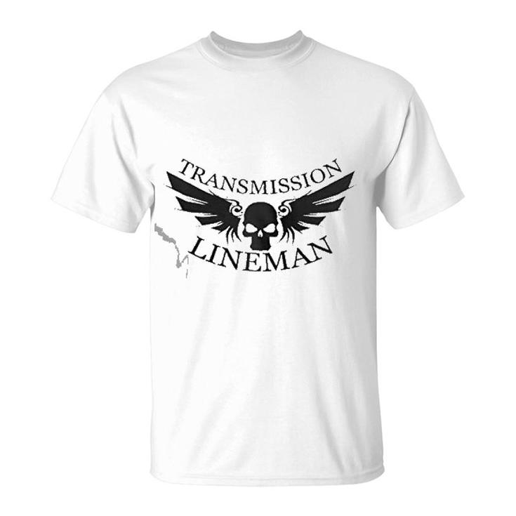 A Lineman Skull Electrician T-Shirt