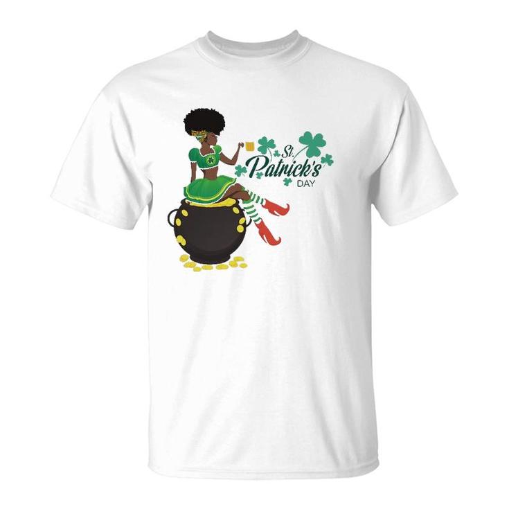 African American Female Leprechaun Beer T-Shirt