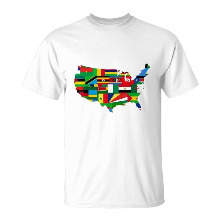 African Flags Black History T-Shirt