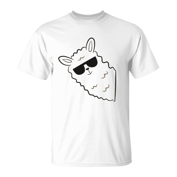 Alpaca Lover Llama With Sunglasses Cute Llama Alpaca T-Shirt