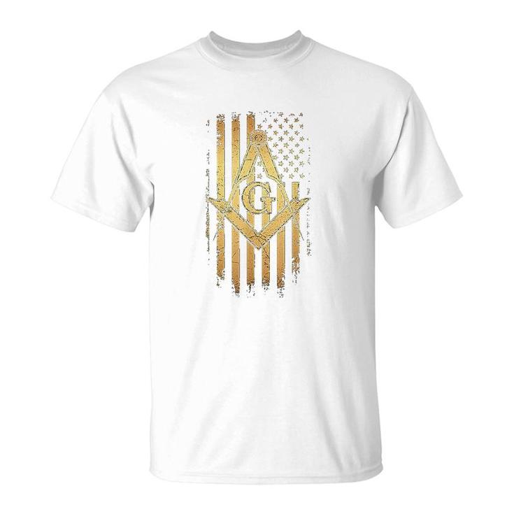 American Flag Square And Compass T-Shirt