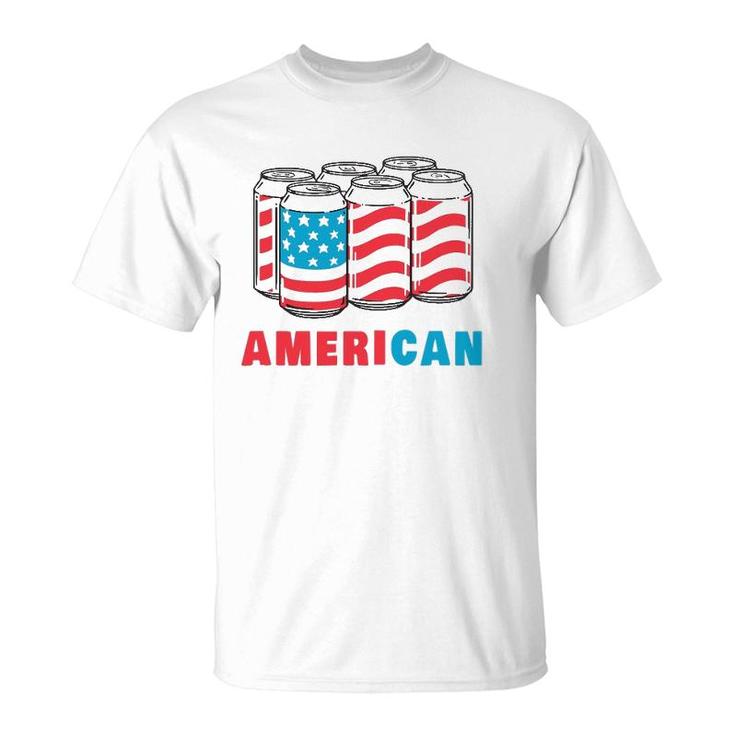 American Funny 4Th Of July Beer Patriotic Usa Flag Merica T-Shirt