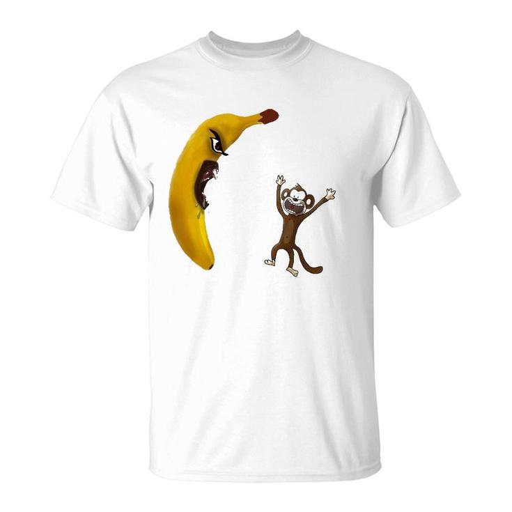 Angry Banana Threaten Monkey Funny Gift T-Shirt