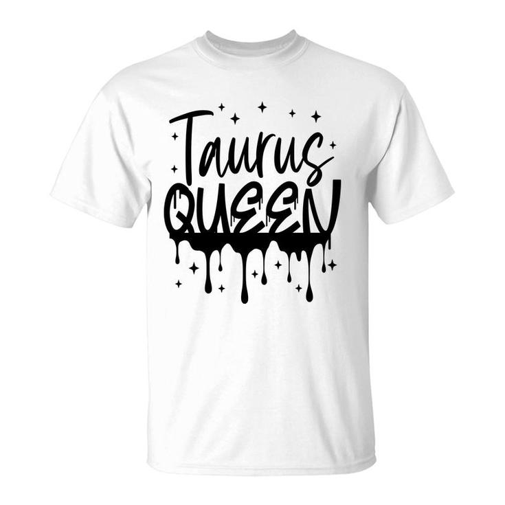 April Women Taurus Queen Glitter Black Birthday Gift T-Shirt